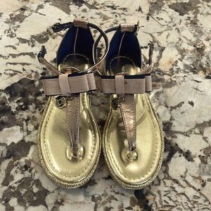 Gold sandals size 11 toddler